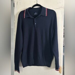 Ben Sherman Long Sleeve Knit 1/4 Button Down Sweater